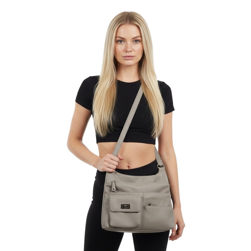 Fiorelli Grey Shoulder Bag With Multiple Pockets Women's